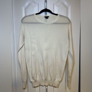 Theory - White Cream Long sleeve Open Knit Sweater Size XS/S